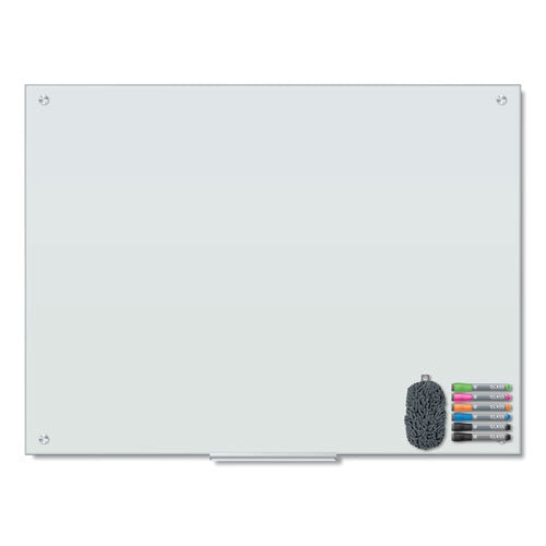 U Brands Magnetic Glass Dry Erase Board Value Pack, 48" x 36" (Actual Size: 47" x 35"), Frosted White Surface