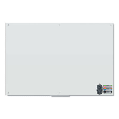 U Brands Magnetic Glass Dry Erase Board Value Pack, 72" x 48" (Actual Size: 70" x 47"), Frosted White Surface