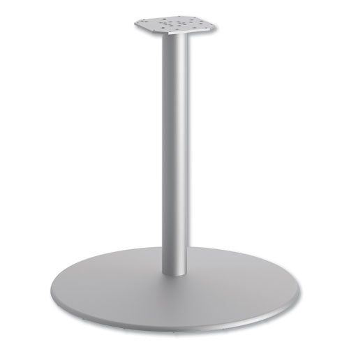 HON Between Round Disc Base for 30" Table Tops, 27.79" High, Textured Silver