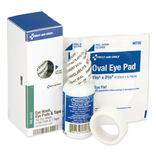 First Aid Only SmartCompliance Eyewash with Eyepads and Adhesive Tape Refill, 4 Pieces