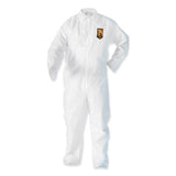 KleenGuard A35 Liquid and Particle Protection Coveralls, Zipper Front, Elastic Wrists and Ankles, White, 25/Carton