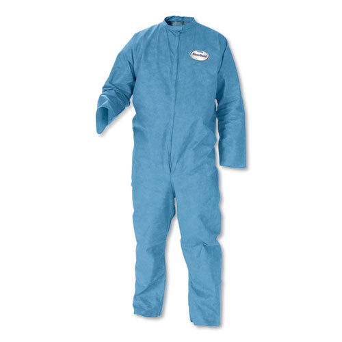 KleenGuard A20 Breathable Particle Protection Coveralls, Zip Front, Open Wrists and Ankles, 4X-Large, Blue, 20/Carton