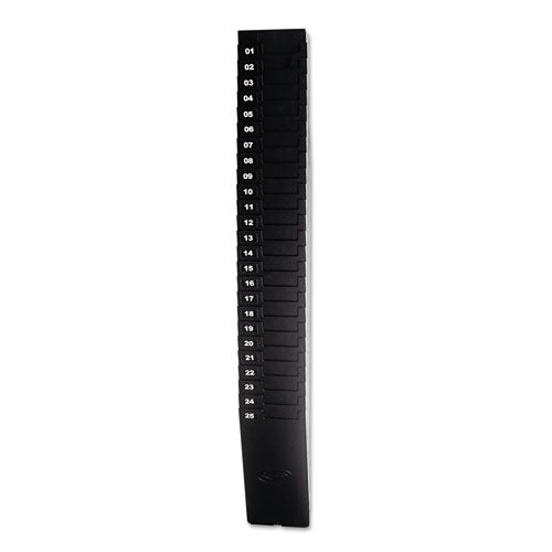 Lathem Time Expanding Time Card Rack for 9" Cards, 25 Pockets, Plastic, Black
