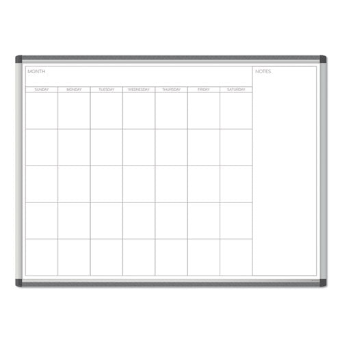 U Brands PINIT Magnetic Dry Erase Calendar, Monthly Planning/Scheduling, 48 x 36 (Actual Size: 47 x 35), White Surface, Aluminum Frame