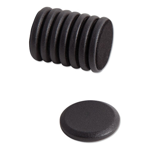 U Brands High Energy Magnets, Circles, 1.25" Diameter, Black, 8/Pack