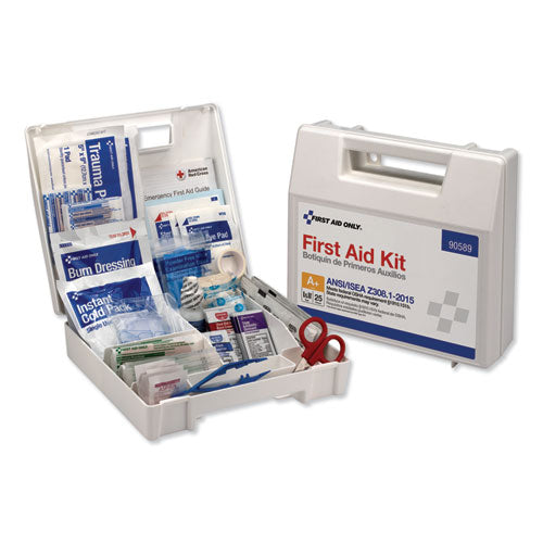 First Aid Only Bulk ANSI 2015 Compliant First Aid Kit, Type I and II, 141 Pieces, Plastic Case