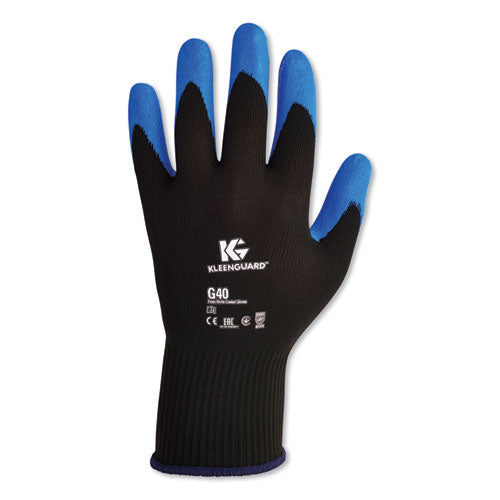 KleenGuard G40 Foam NITRILE Coated Gloves, EN388: 3121X, 8.66" Long, Small (Size 7), Blue/Black, 12 Pairs