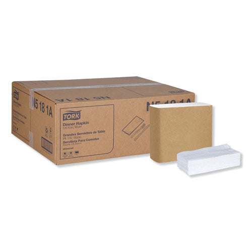 Tork Universal Dinner Napkins, 1-Ply, 15 x 17, 1/8 Fold, White, 3000/Carton