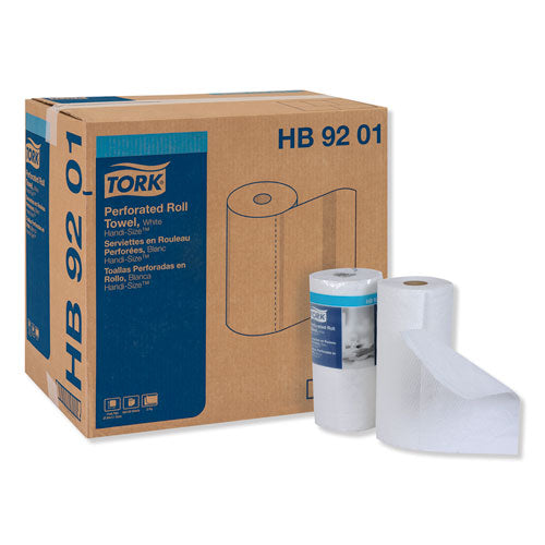 Tork Handi-Size Perforated Kitchen Roll Towel, 2-Ply, 11 x 6.75, White, 120/Roll, 30/Carton