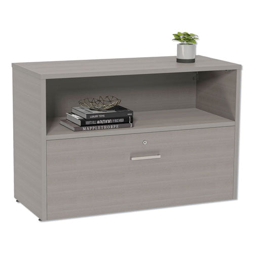 Linea Italia Urban Series Cabinet Credenza Pedestal with Lateral File, 35.25w x 15.25d x 23.75h, Ash
