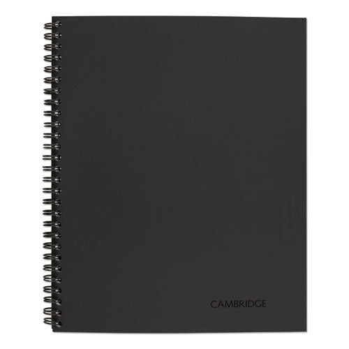 Cambridge Wirebound Business Notebook, 1-Subject, Wide/Legal Rule, Black Linen Cover, (80) 11 x 8.5 Sheets
