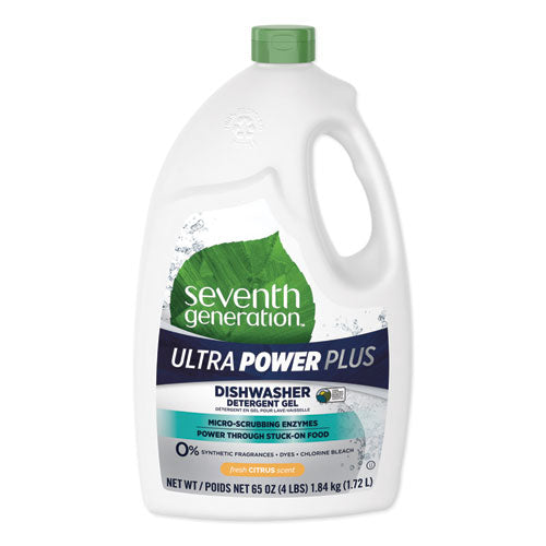 Seventh Generation Natural Auto Dishwasher Gel, Ultra Power Plus, Fresh Citrus Scent, 65 oz Bottle, 6/Carton