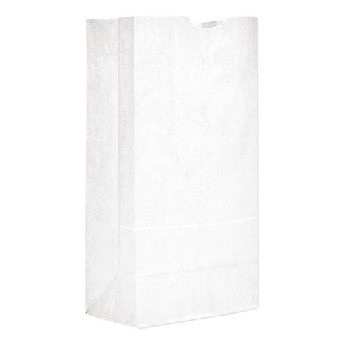Ross & Wallace Paper Products Grocery Paper Bags, 20# Size, 40# Basis Weight, 8.25" x 5.25" x 16.13", White, 500/Bundle