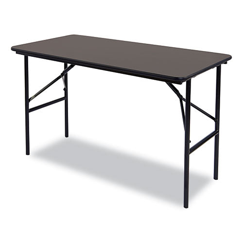 Iceberg OfficeWorks Classic Wood-Laminate Folding Table, Straight Legs, Rectangular, 48" x 24" x 29", Walnut