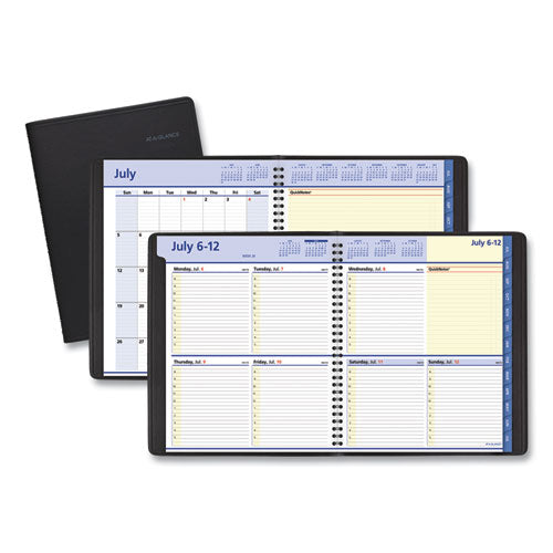 AT-A-GLANCE QuickNotes Weekly/Monthly Planner, 10 x 8, Black Cover, 12-Month (July to June): 2025 to 2026