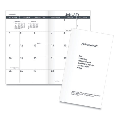 AT-A-GLANCE Pocket Size Monthly Planner Refill, 6 x 3.5, White Sheets, 12-Month (Jan to Dec): 2026