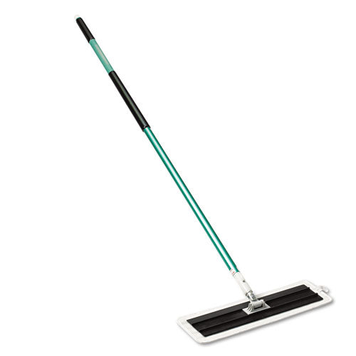 3M Easy Scrub Flat Mop Tool, 16" Microfiber Head, 54" Green Aluminum Handle