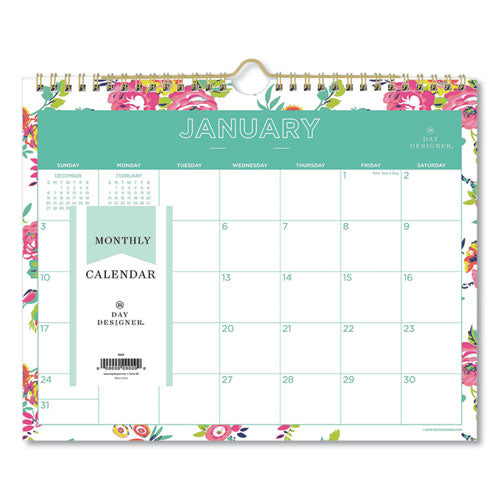 Blue Sky Day Designer Peyton Wall Calendar, Floral Artwork, 11 x 8.75, White/Multicolor Sheets, 12-Month (Jan to Dec): 2026