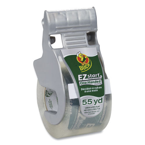 Duck EZ Start Premium Packaging Tape with Dispenser, 1.5" Core, 1.88" x 55.5 yds, Clear