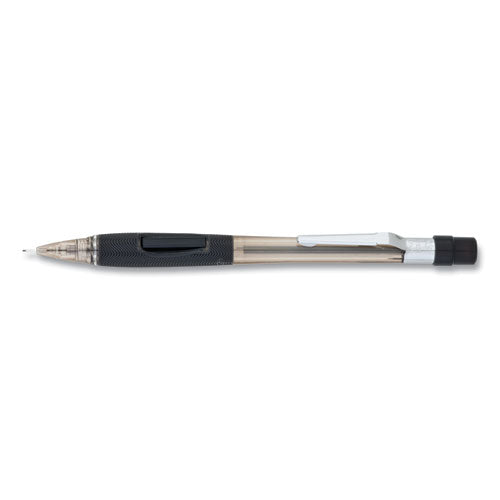 Pentel Quicker Clicker Mechanical Pencil, 0.5 mm, HB (#2), Black Lead, Smoke/Black Barrel