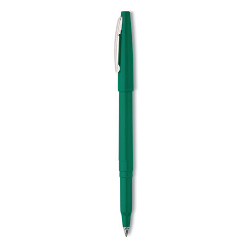 Pentel Rolling Writer Rollerball Pen, Stick, Medium 0.8 mm, Green Ink, Green Barrel, Dozen