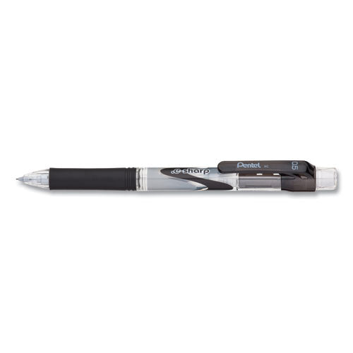 Pentel .e-Sharp Mechanical Pencil, 0.5 mm, HB (#2), Black Lead, Black Barrel, Dozen