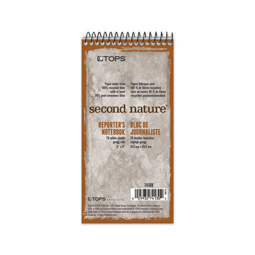 TOPS Second Nature Recycled Notepads, Randomly Assorted Cover Colors, Gregg Rule, (70) White 4 x 8 Sheets