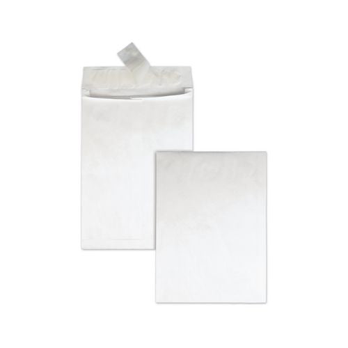 Survivor Lightweight 14 lb Tyvek Open End 1.5" Expansion Mailers, #13 1/2, Square Flap, Redi-Strip Closure, 10 x 13, White, 25/Box