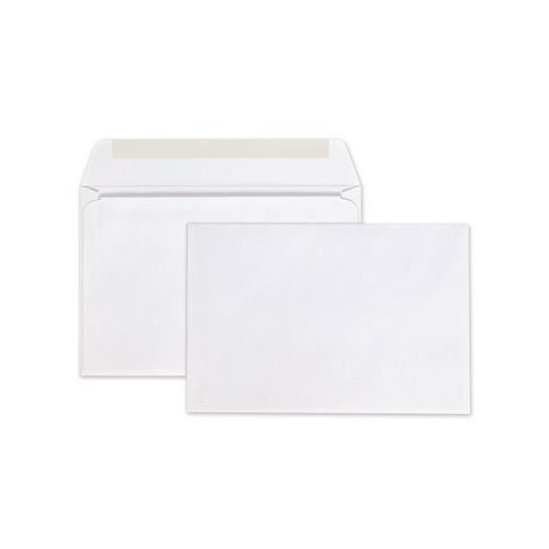 Quality Park Open-Side Booklet Envelope, #6 1/2, Hub Flap, Gummed Closure, 6 x 9, White, 100/Box