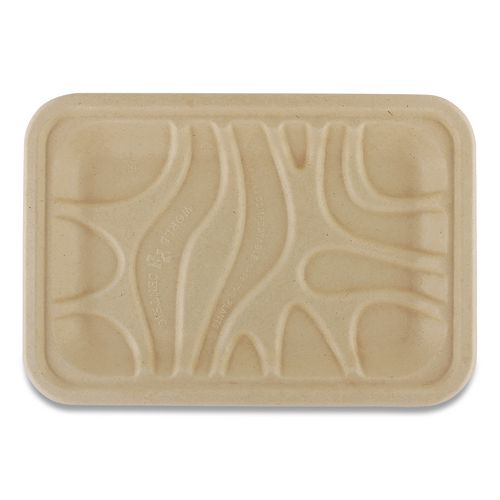 World Centric Laminated Fiber Meat and Produce Trays, PLA Lined, PFAS Free, 8.2 x 5.7 x 0.7, Natural, Paper, 500/Carton