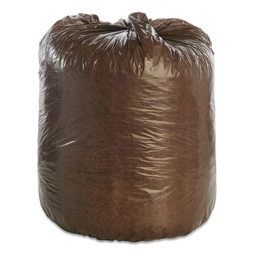 AbilityOne 8105015604930, SKILCRAFT Controlled Life Cycle Bags, 30 gal, 0.8 mil, 30" x 36", Brown, 30/Box