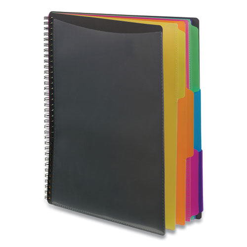 Smead Poly Project Organizer, 12 Letter-Size Sleeves, Gray with Bright Pockets
