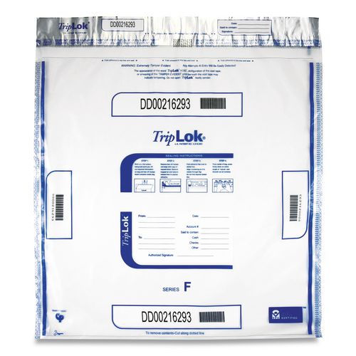 TripLOK Deposit Bag, Plastic, 20" x 20", Clear, 250/Carton