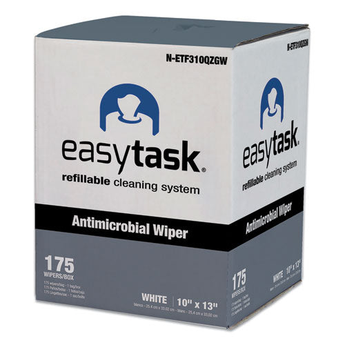 HOSPECO Easy Task F310 Wiper, Quarterfold, 1-Ply, 10 x 13, White, Zipper Bag, 175/Bag