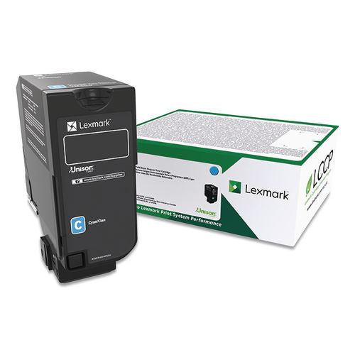 Lexmark 74C00CG Return Program Toner, 3,000 Page-Yield, Cyan