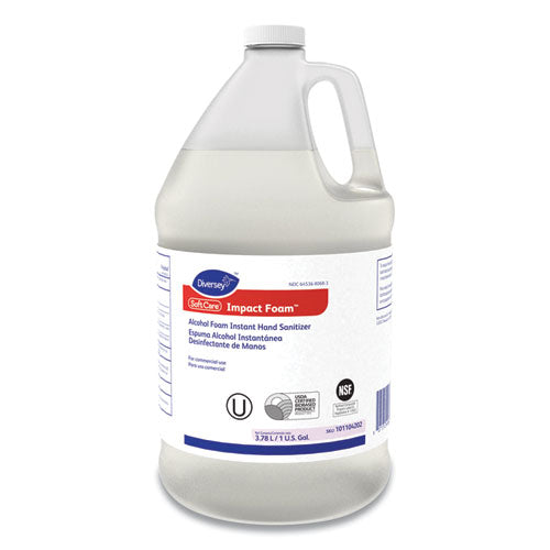 Diversey Soft Care Impact Foam Alcohol Instant Foam Hand Sanitizer, 1 gal Bottle, Alcohol Scent, 4/Carton