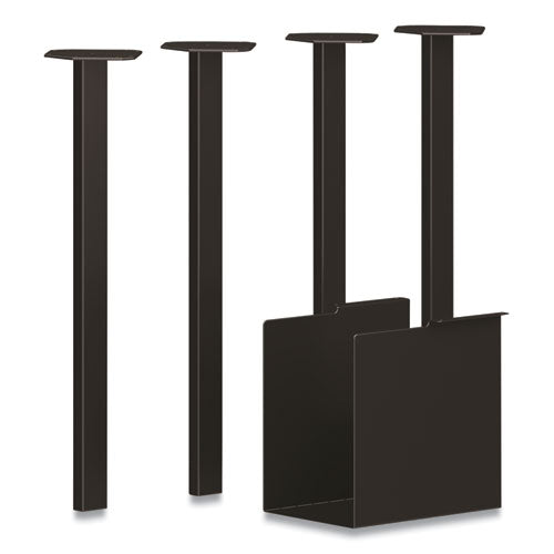 HON Coze Desk Post Legs with Pencil Storage, 5.75" x 28", Black, 4 Legs