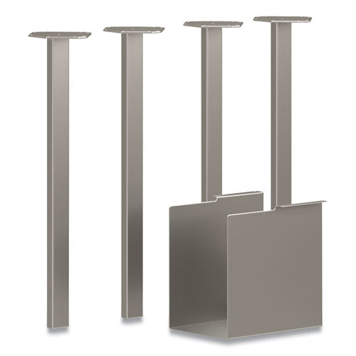 HON Coze Writing Desk Post Legs with Pencil Storage, 5.75" x 28", Silver, 4 Legs