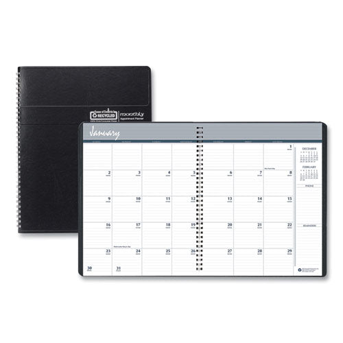 House of Doolittle 14-Month Recycled Ruled Monthly Planner, 11 x 8.5, Black Cover, 14-Month: Dec 2025 to Jan 2027