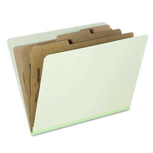 AbilityOne 7530015726207, SKILCRAFT Classification Folder, Straight Tab, Expands 3", 3 Dividers, 8 Fasteners, Letter Size, Green, 10/PK