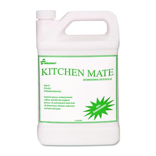 AbilityOne 7930008804454, SKILCRAFT Kitchen Mate Dishwashing Detergent, 1 gal Bottle, 6/Box