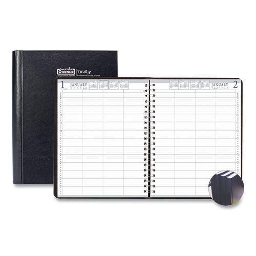 House of Doolittle Executive Series Four-Person Group Practice Daily Appointment Book, 11 x 8.5, Black Hard Cover, 12-Month (Jan to Dec): 2026