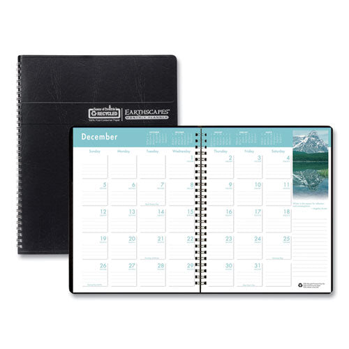 House of Doolittle Earthscapes Recycled Ruled Monthly Planner, Landscapes Color Photos, 11 x 8.5, Black Cover, 14-Month: Dec 2025 to Jan 2027