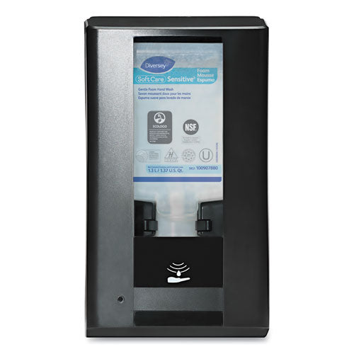 Diversey IntelliCare Hybrid Dispenser for Soap/Sanitizer, 1,200 mL/1,300 mL, 13.38 x 13.39 x 12.24, Black
