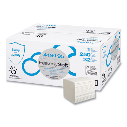 Papernet Heavenly Soft Special Door Tissue, 1-Ply, 4.1 x 5.1, White, 250/Pack, 32 Packs/Carton