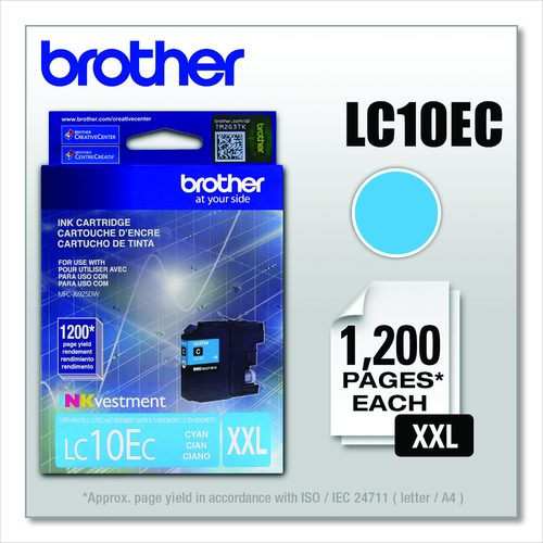 Brother LC10EC INKvestment Super High-Yield Ink, 1,200 Page-Yield, Cyan