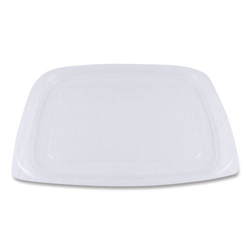 World Centric PLA Rectangular Deli Container Lids, 6.5 x 7.5 x 0.3, Clear, Plastic, 600/Carton