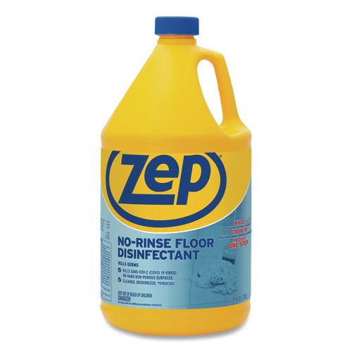 Zep Commercial No-Rinse Floor Disinfectant, Unscented, 1 gal Bottle