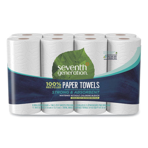 Seventh Generation 100% Recycled Paper Kitchen Towel Rolls, 2-Ply, 11 x 5.4, 156 Sheets/Rolls, 32 Rolls/Carton