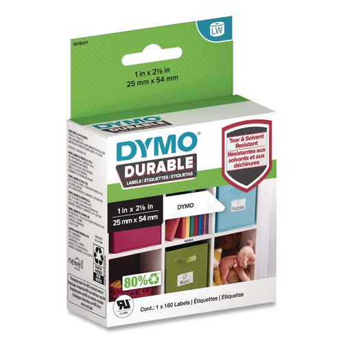 DYMO LW Durable Multi-Purpose Labels, 1" x 2.12", 160 Labels/Roll